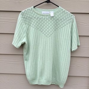Alfred dunner Pale Green mint Knit Pullover Top